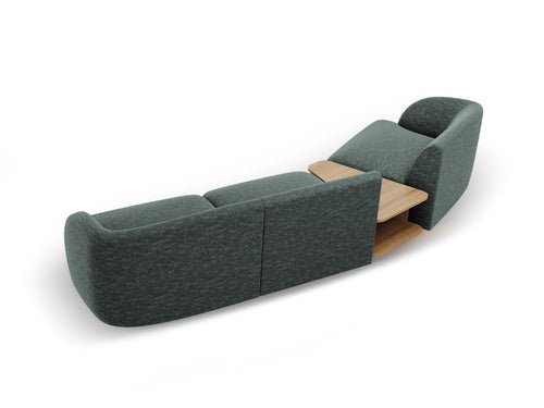 Micadoni linker modulaire bank Miley 3-zits, chenille, olie - 126x303x70cm