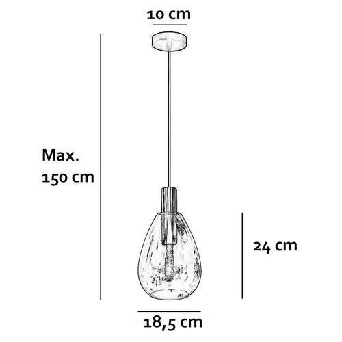 Freelight hanglamp Dorato - 1 lichts - 18.5  x 150   cm - zwart goud - vtwonen shop