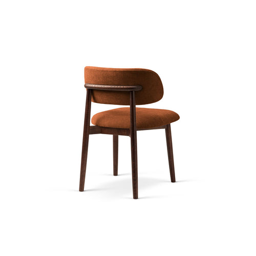 Set van 2 stoelen Evan chenille oranje - 51x49.5x77cm