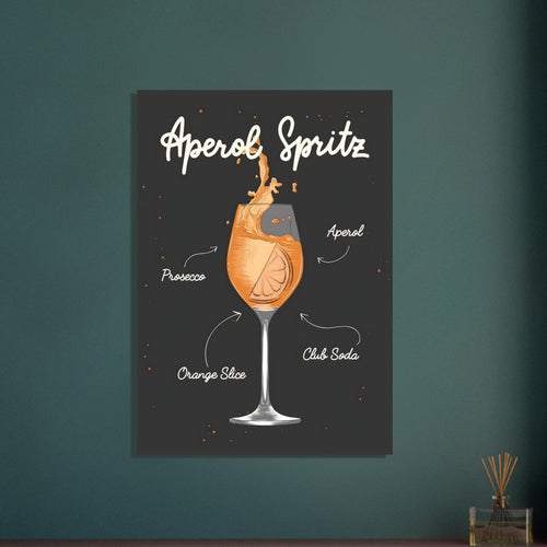 Artfulprints  Aperol Spritz cocktail I – Illustratie   poster 50x70 cm