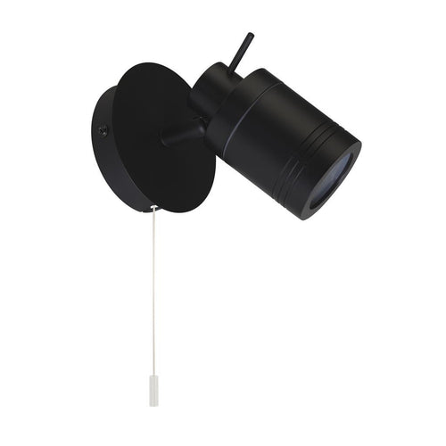 Searchlight Samson 1 Licht IP44 Badkamerspot Muurbeugel, Mat Zwart IP44