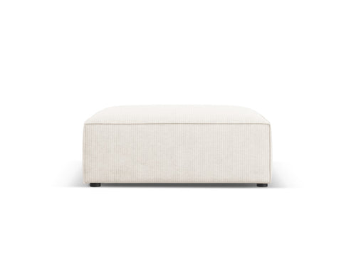 Cosmopolitan Design Poef Arendal chenille met ribbeleffect, ivoor - 80x102x40cm