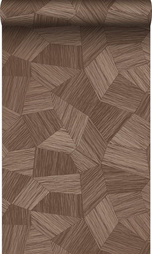 Origin Wallcoverings eco-texture vliesbehang grafisch 3D motief roest bruin - 0.53 x 10.05 m - 347824 - vtwonen shop