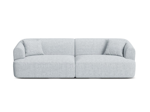 Cosmopolitan Design Modulaire bank Campi 4-zits, structurele stof lichtgrijs - 90x255x70cm