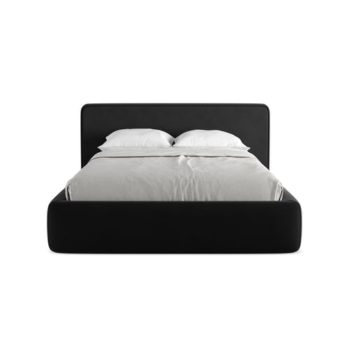 LaMiaSofa Bed met opbergruimte Firenze - velours - zwart - 180x225x82