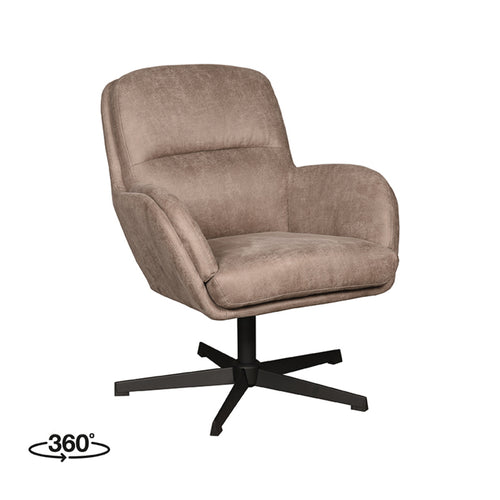 LABEL51 Fauteuil Moss - Taupe Stof - Draaibaar