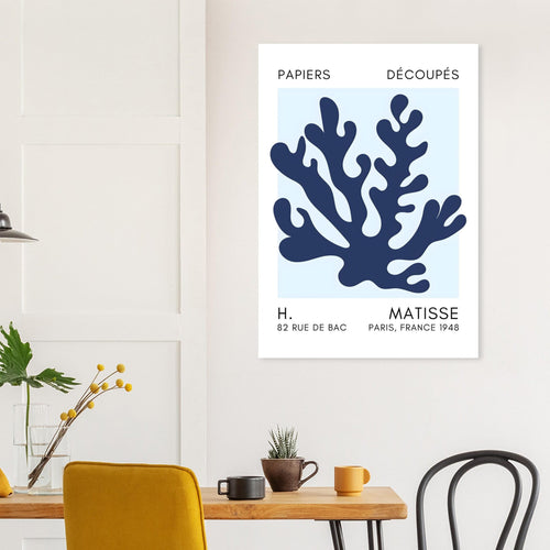 Artfulprints  Matisse – Saltflower shapes navy blue I   poster 50x70 cm
