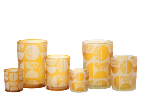 J-Line windlicht Halve Ronden - glas - oranje - large - 2 stuks - vtwonen shop