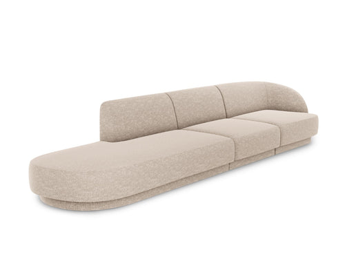 Micadoni linker bank Miley 4-zits, chenille, beige - 90x323x70cm
