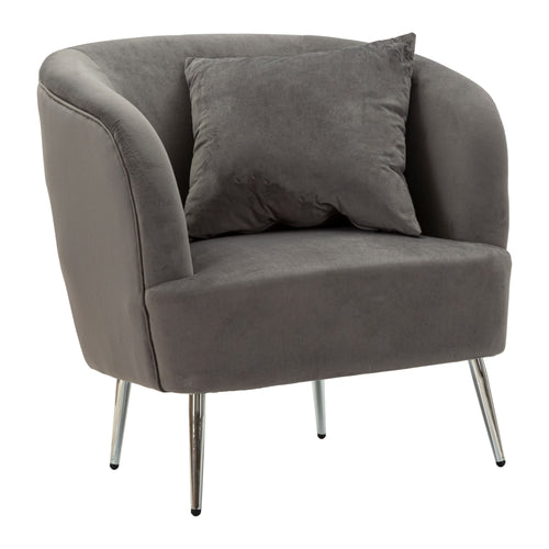 Mauro Ferretti fauteuil - 73x66x78 cm - grijs/zilver