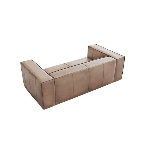 Cosmopolitan Design - Bank Turin 2-zits, echt leer donkerbeige - 100x212x68cm