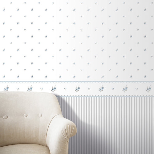 Sanders & Sanders behang strepen grijs en wit - 53 cm x 10 m - 640418