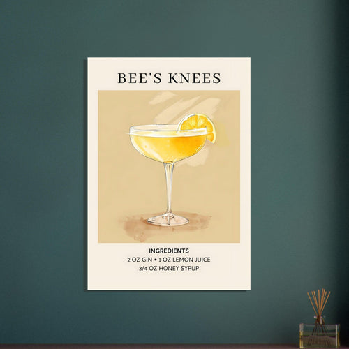 Artfulprints  Bee's Knees cocktail - Ingrediënten   poster 30x40 cm - vtwonen shop