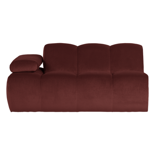 WOOOD 1,5-zits bank arm links Mojo - Velvet - Kastanjebruin - 74x164x97