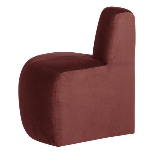 WOOOD eetbank hoek rond rugleuning Mojo Base - Velvet - K.bruin - 83x76x76