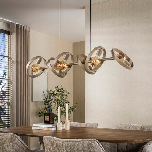 Giga Living Hanglamp Hover - Beige Metaal - 120x40x150cm