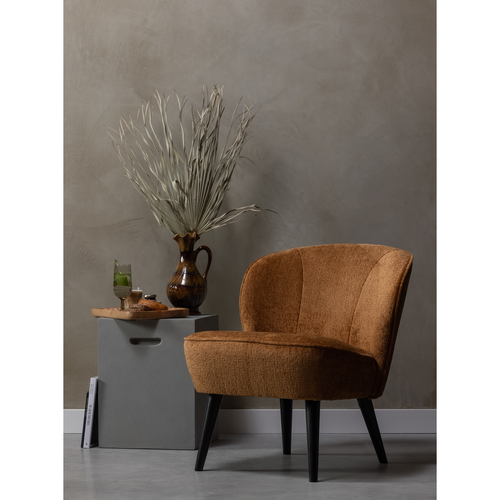 WOOOD fauteuil Sara - Velvet - Cognac - 59x71x70 - vtwonen shop