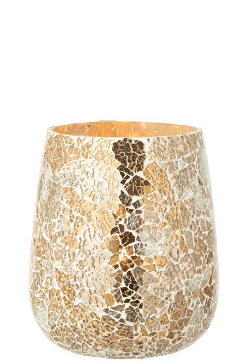 J-Line kaarshouder Craquelé - glas - goud